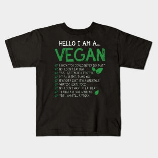 Hello, I'm A Vegan Kids T-Shirt